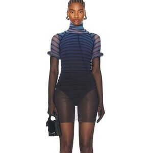 Jean Paul Gaultier 3d Collar Short Dress in Black, Navy, & Light Blue